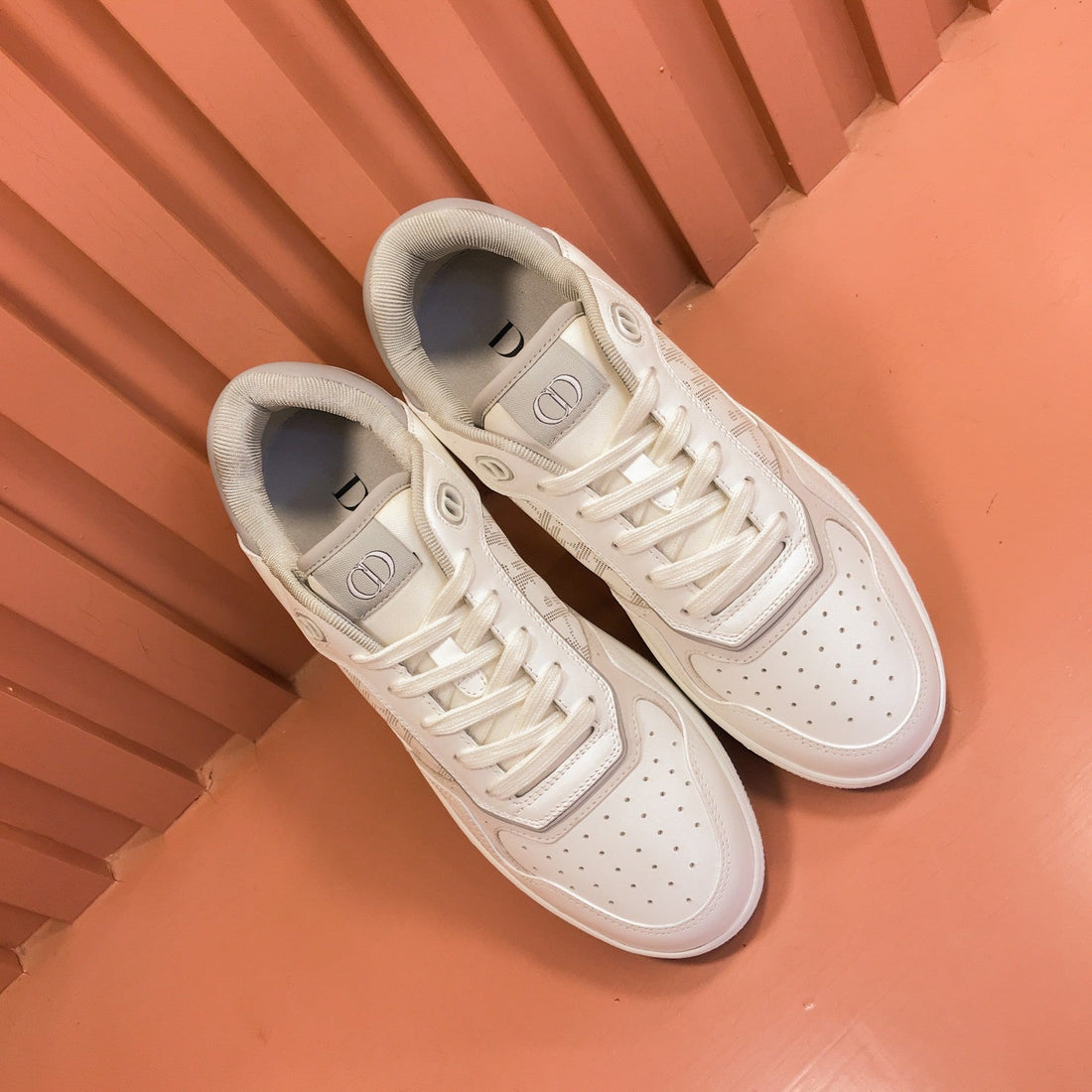 CD B27 Low-Top Sneaker White-Cloud Mesh Calfskin