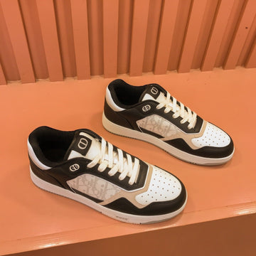 CD B27 Low-Top Sneaker Black-White Mesh Calfskin