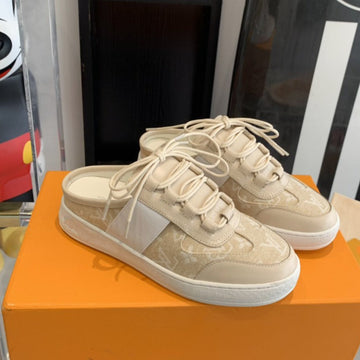 Lous Open Back Sneaker Beige