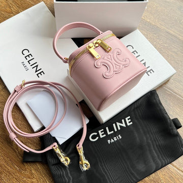 Cosmetic Case 9 Smooth Calfskin Pink Pastel Bag