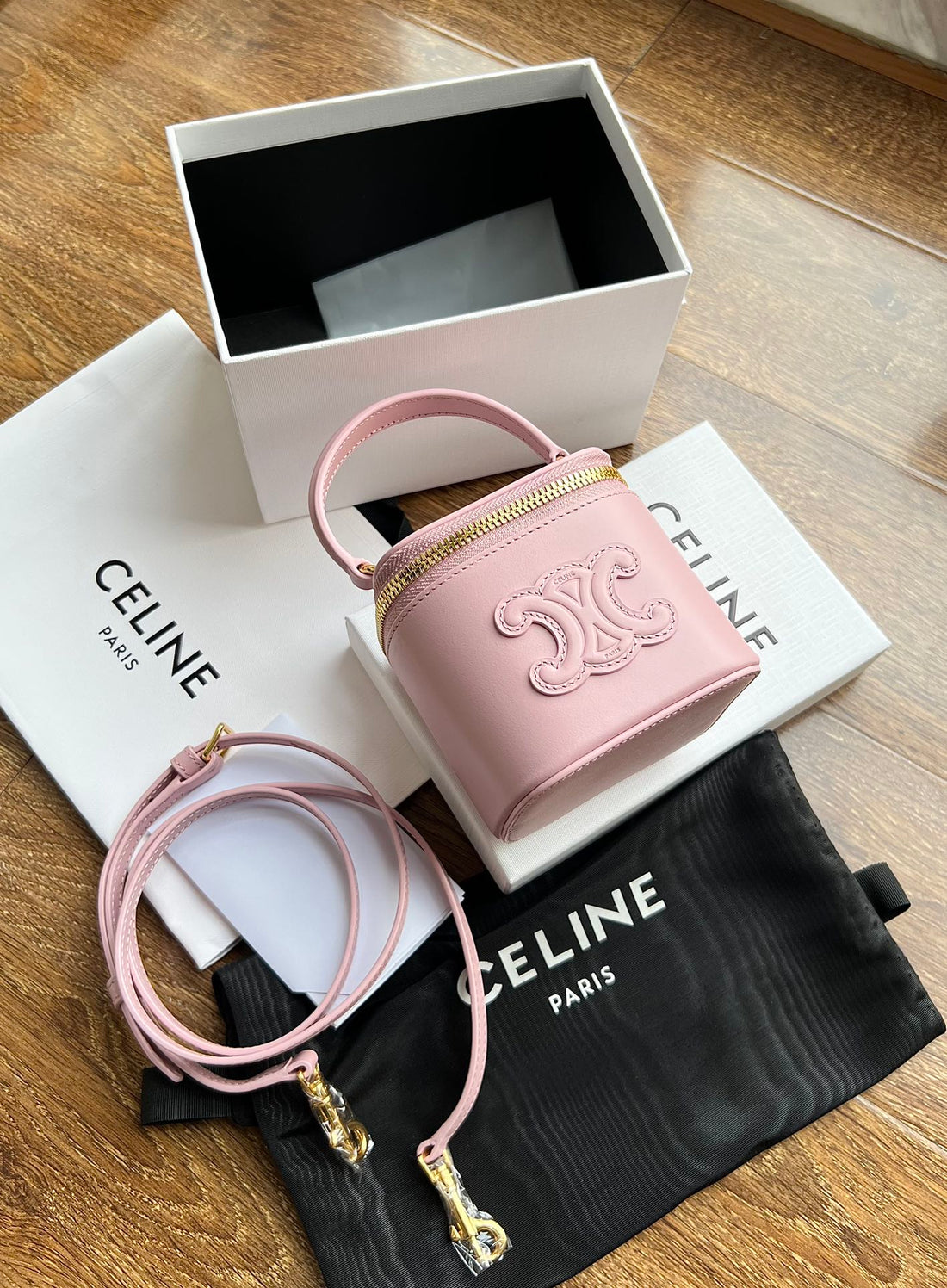 Cosmetic Case 9 Smooth Calfskin Pink Pastel Bag