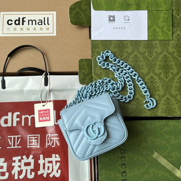 Marmont Bag 12 In Sky Blue Calfskin