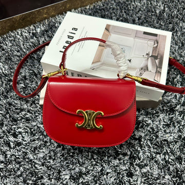 Besace Triphome 17 Calfskin Cherry Red