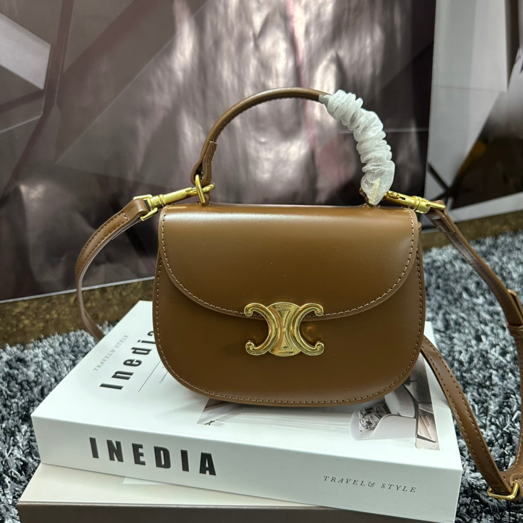 Besace Triphome 17 Calfskin Caramel Brown