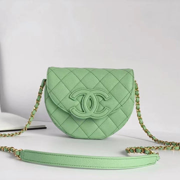 CC Mini Messenger 19CM Light Green Caviar