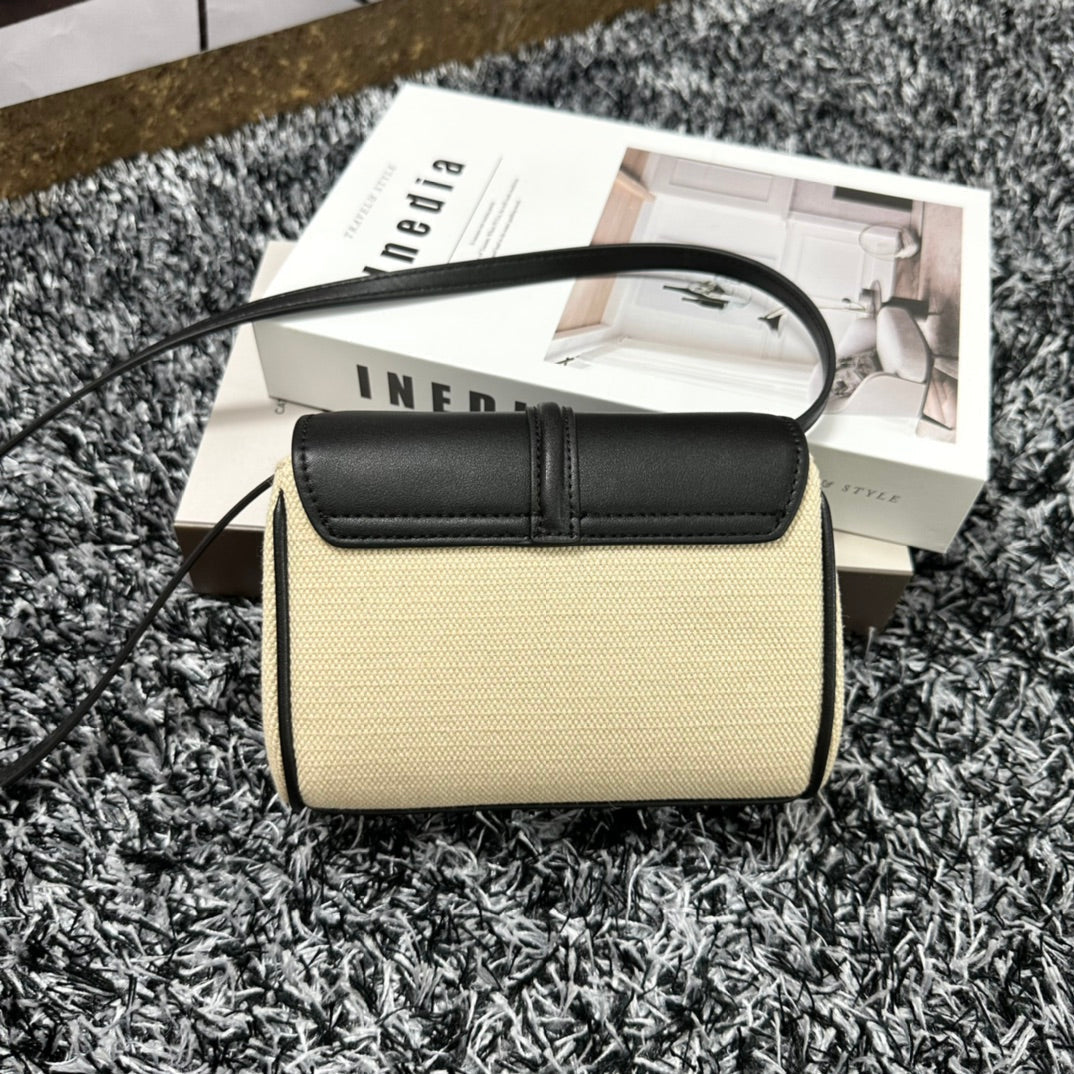 Classic Mini 18 White Black Calfskin