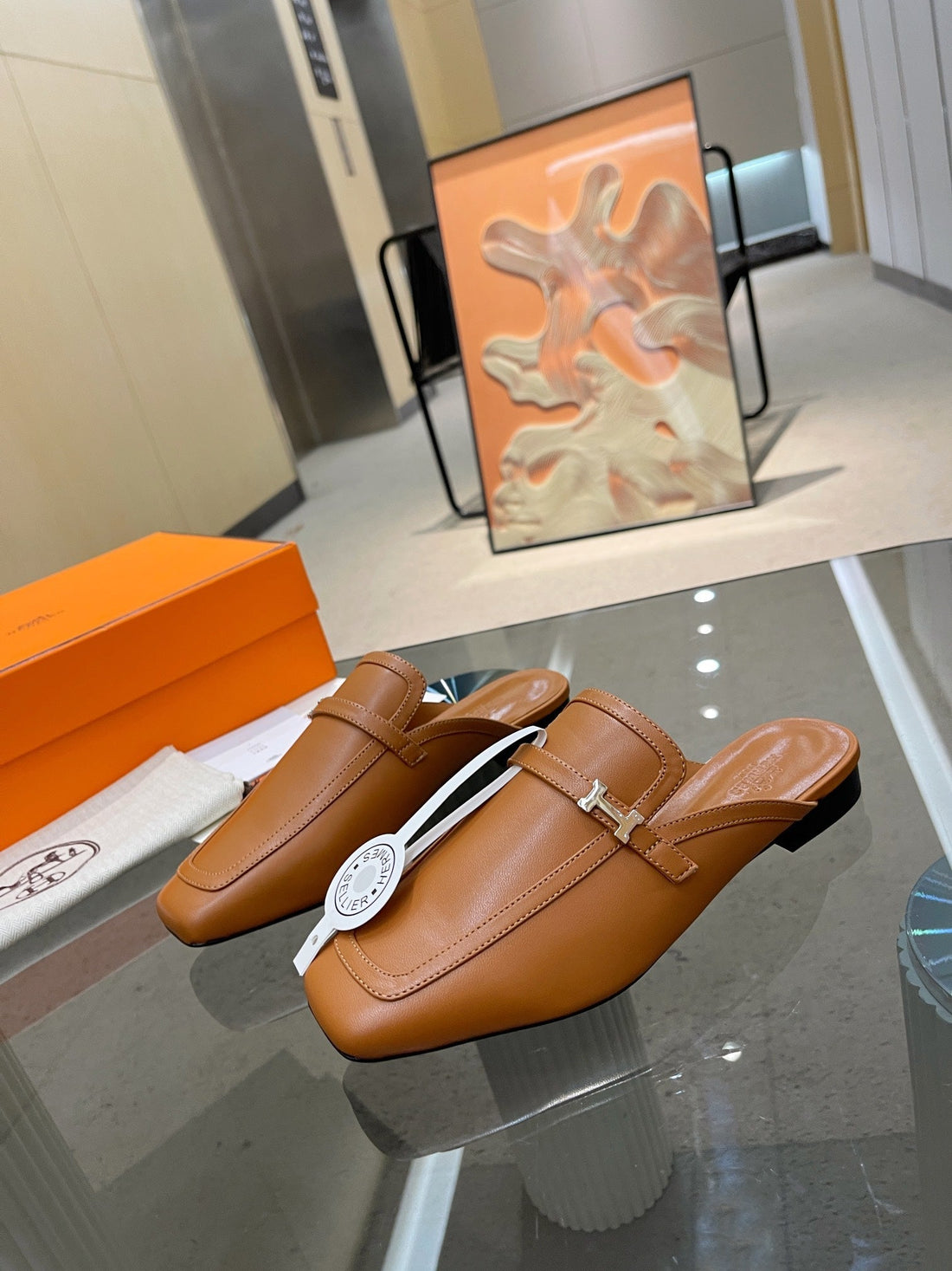 Groupie Mule Tawny Lambskin