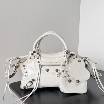 Balenciaga Neo Cagole Scooter Bag White Lambskin 555322