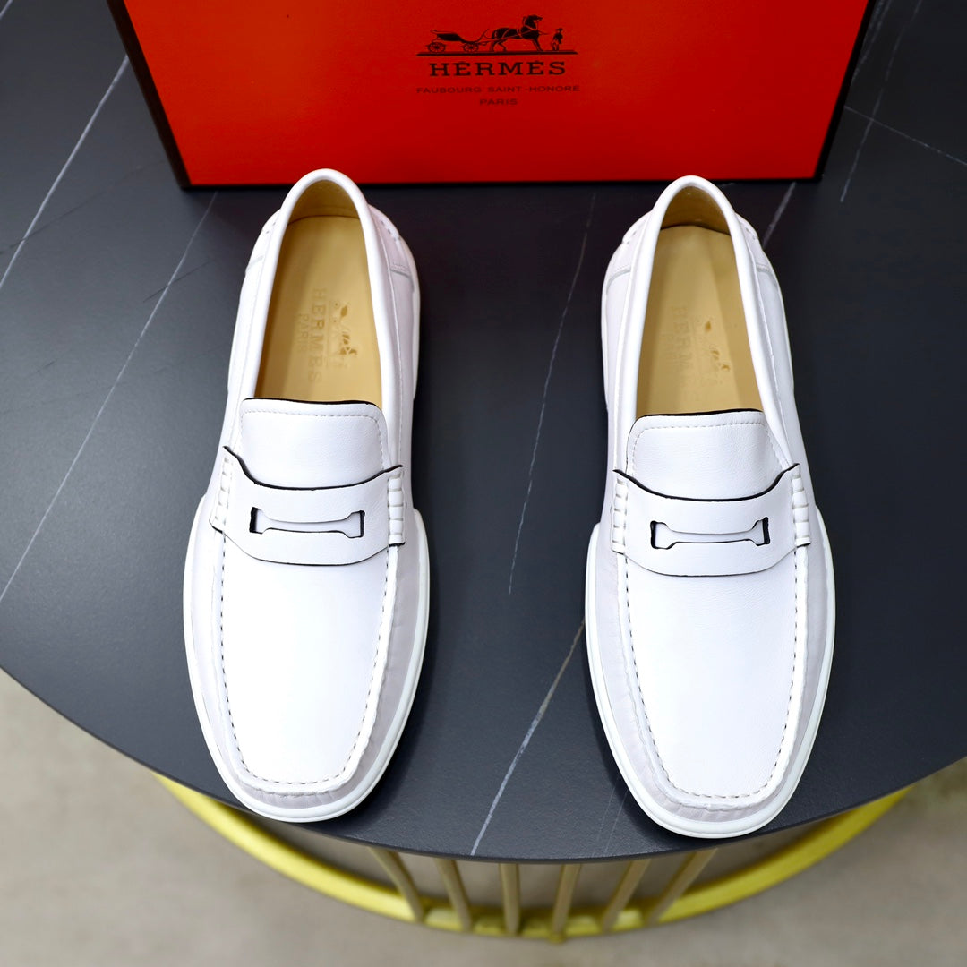 Hm Guillaume Loafer White Calfskin