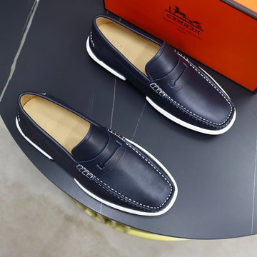 Hm Guillaume Loafer Navy Calfskin