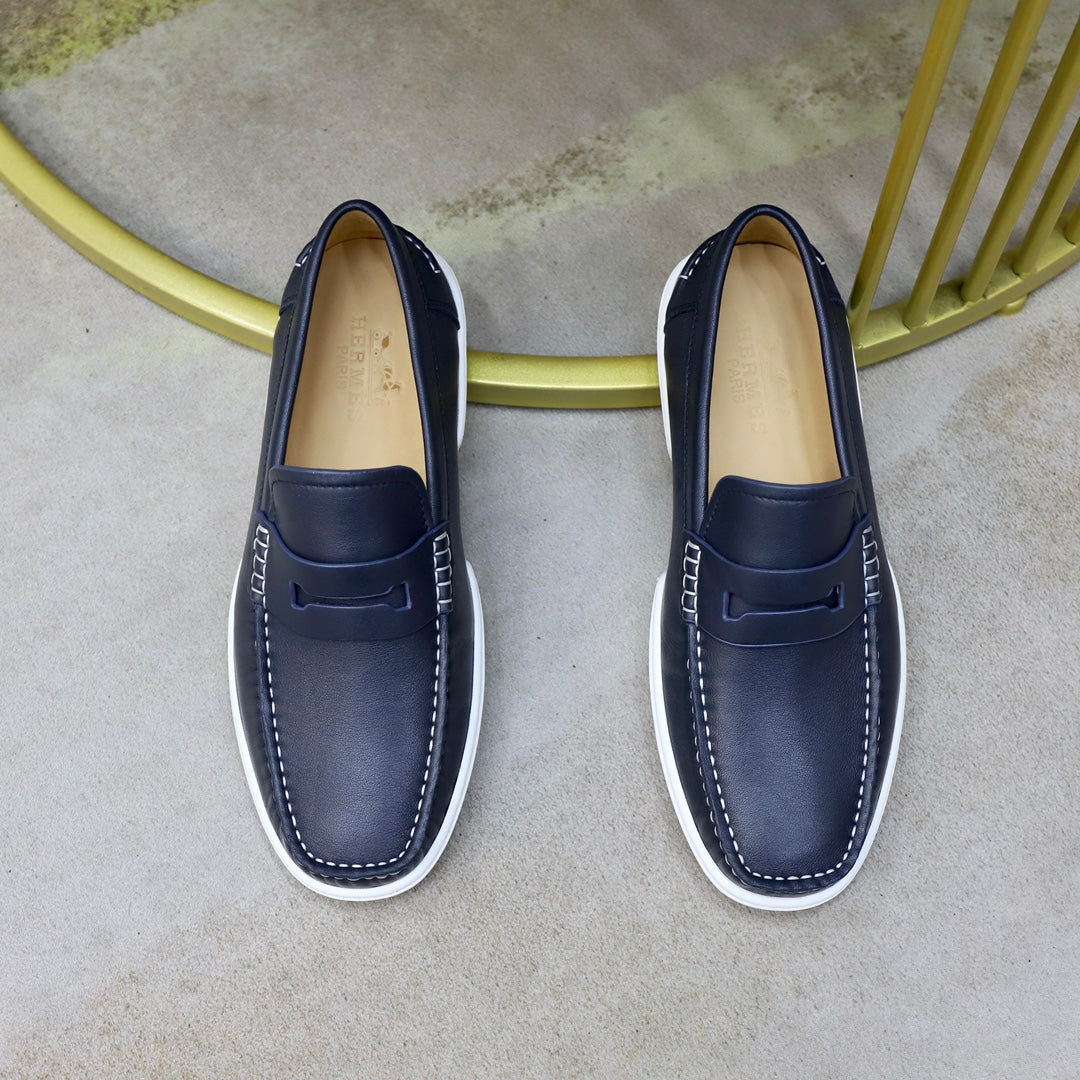 Hm Guillaume Loafer Navy Calfskin