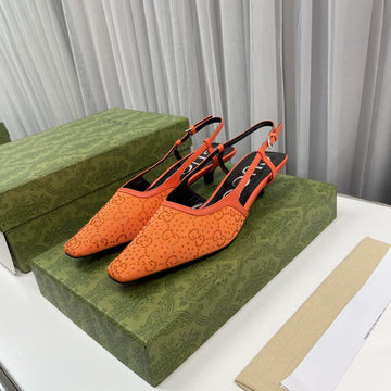 Sling Back Pump 40 Orange Mesh
