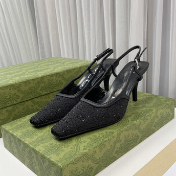 Sling Back Pump 85 Black Mesh