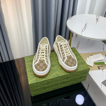 GG Sneaker Flatform Light Brown Canvas