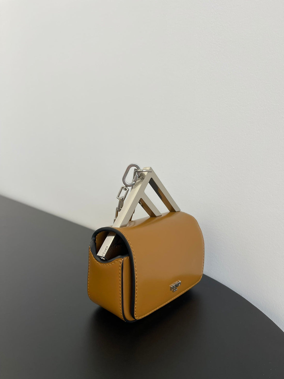 Fendi Mini First Sight 13 Bag In Copper Brown Calfskin With Silver Hardware
