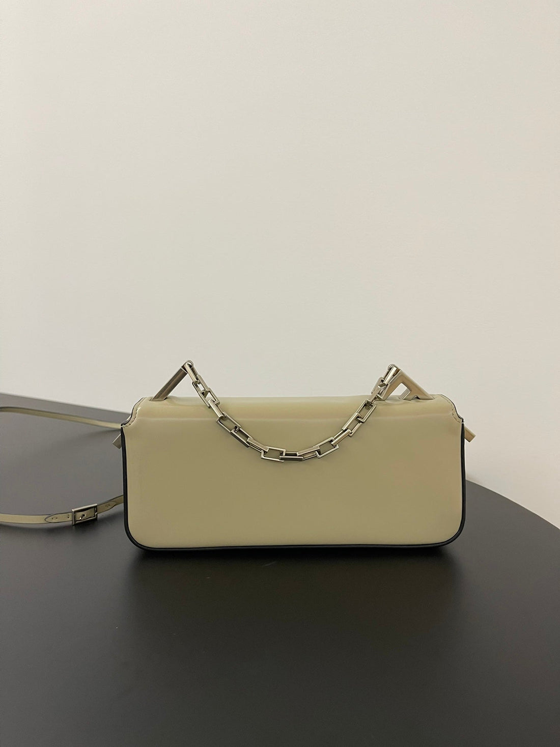 Fendi Mini First Sight 23 Bag In Ecru Brown Calfskin With Silver Hardware