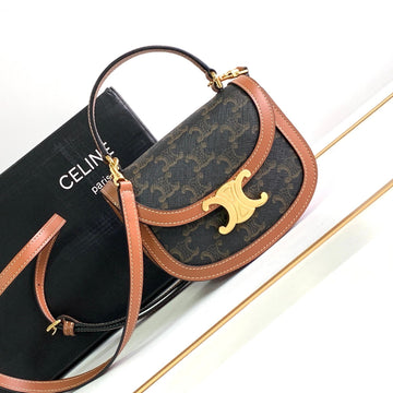 Teen Chain Besace Triomphe 15.5cm Brown Monogram And Calfskin Tan