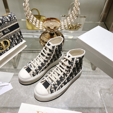 Walkn High-Top 45 Black Beige Oblique Embroidery Canvas