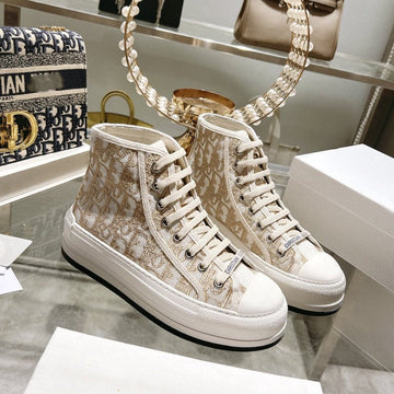 Walkn High-Top 45 Gold White Oblique Embroidery Canvas