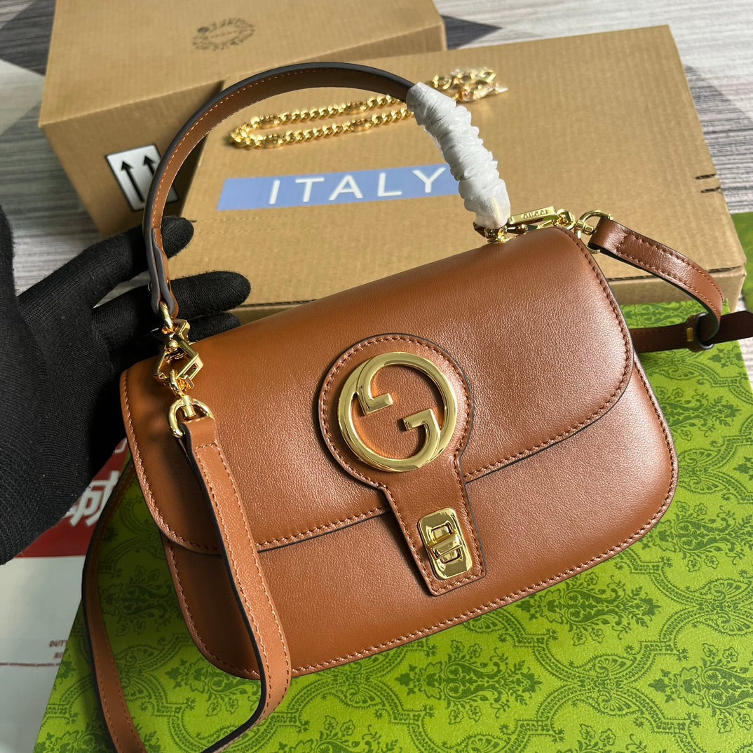 Blondie 23 Top-Handle Bag Cinnamon Brown Calfskin