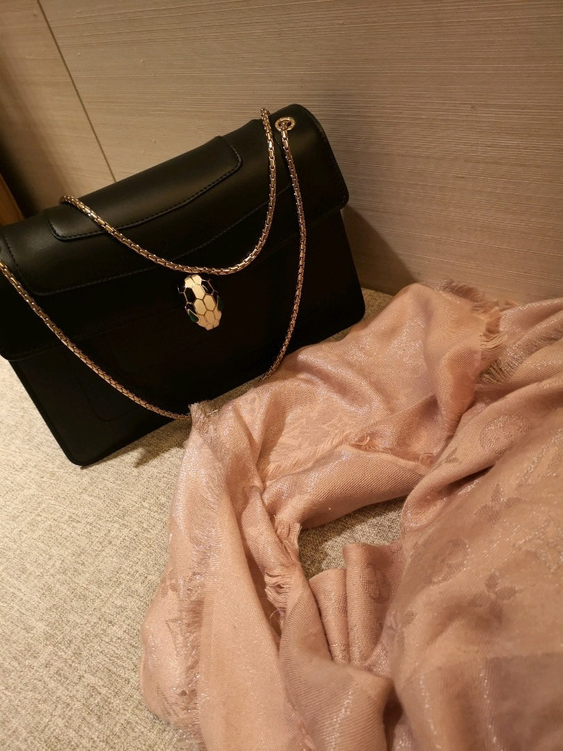 Bvl Serpenti Forever Shoulder Bag 28CM Black Calfskin Ghw 188653