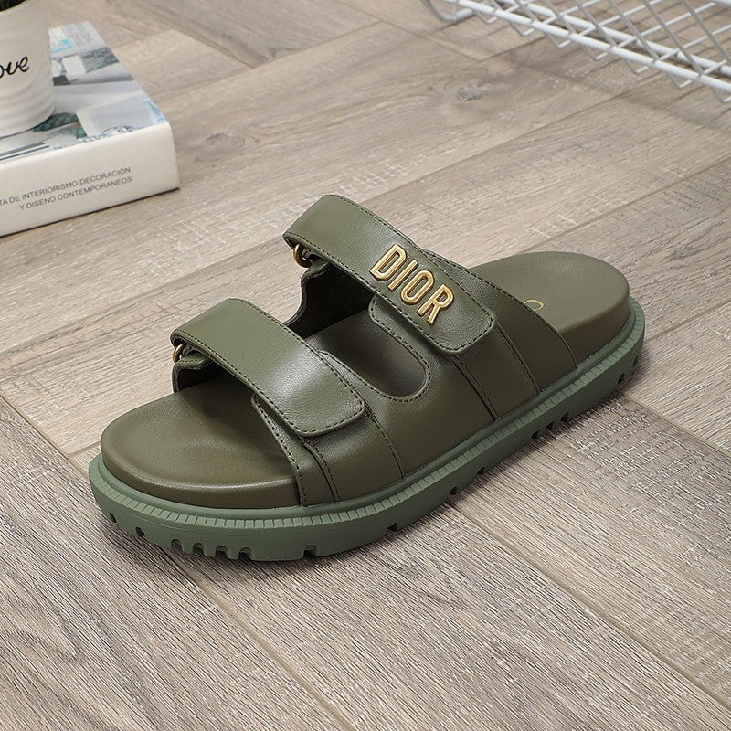 CD Dioract Dad Sandal Mule Khaki Lambskin