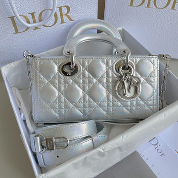 D-Joy Bag 22 In Silver Lambskin