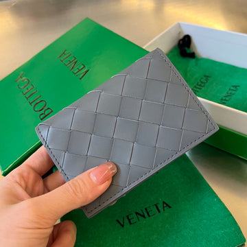Intrecciato Business 11 Gray Calfskin Card Case