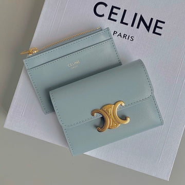 Triphome 9 Wallet Two-In-One Glacier Blue Calfskin