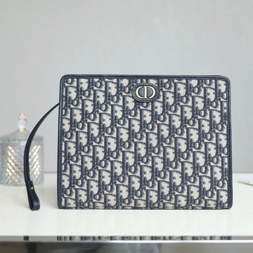 Book Tote 26 In Blue Oblique Jacquard