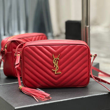 Lou Camera 23 Red Lambskin Gold Hardware