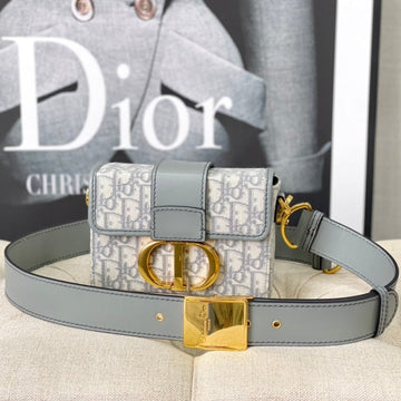 Montaigne 19 Handbag In Grey Calfskin
