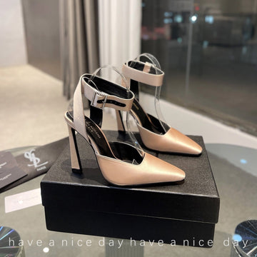 Sl Fanny Slingback Pumps Champagne Satin