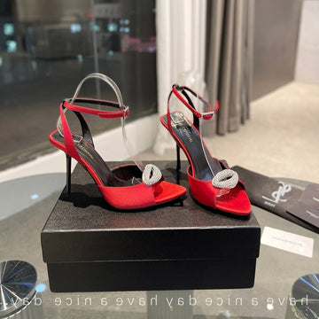 Sl Ayers Crystal Sandal Red Satin