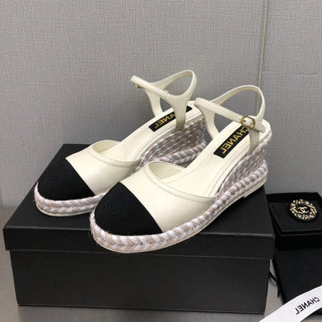 Mary Jane Wedge White Lambskin