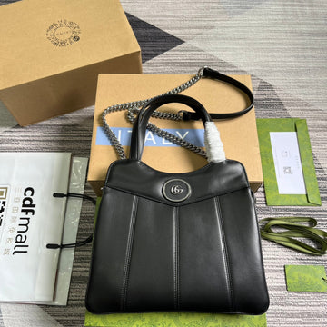 GG Small 28 Tote Bag In Black Calfskin