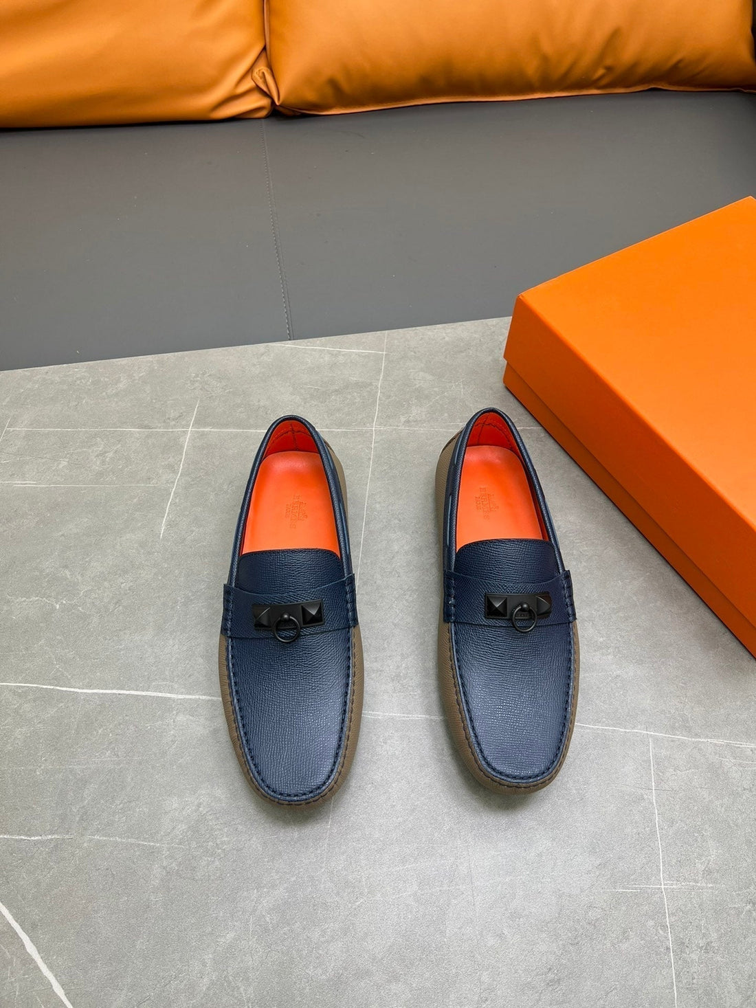 Hm Irving Loafer Navy Calfskin