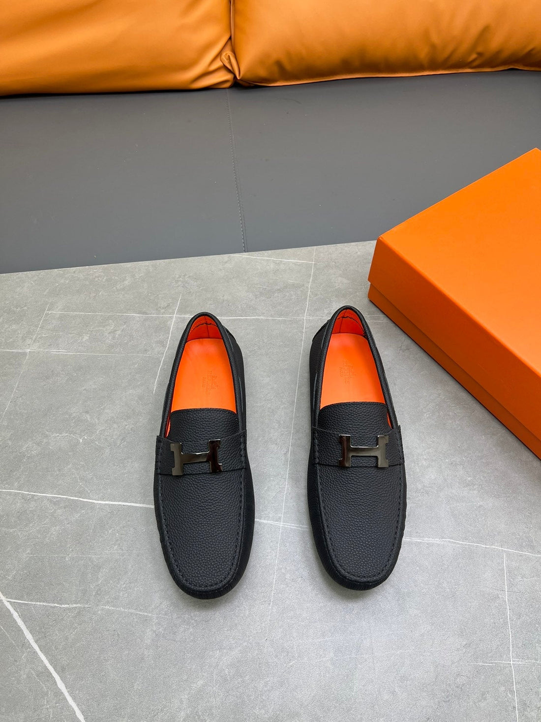 Hm H-Logo Loafer Black Calfskin