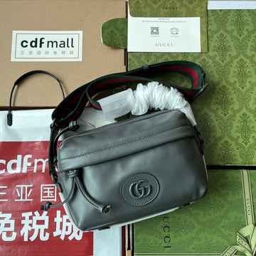 Shoulder Bag 23 In Gray Calfskin