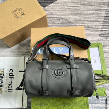 GG Small 28 Duffle Bag In Black Solf Calfskin