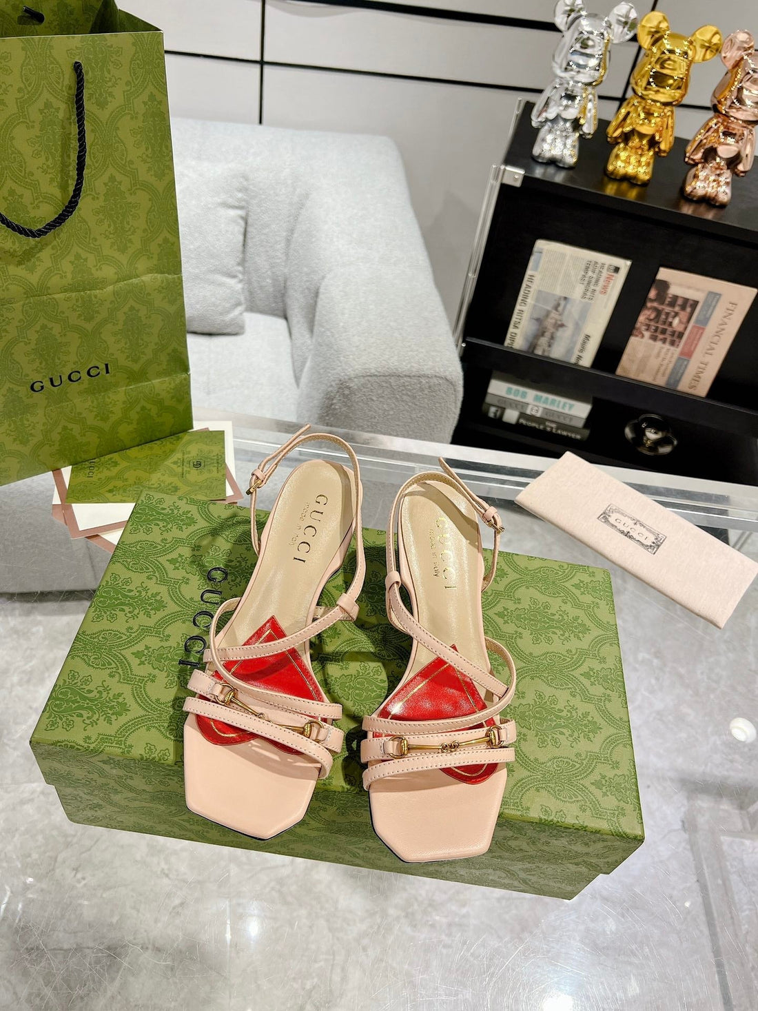 High Heel 65MM In Tan Beige Calfskin With Red Heart