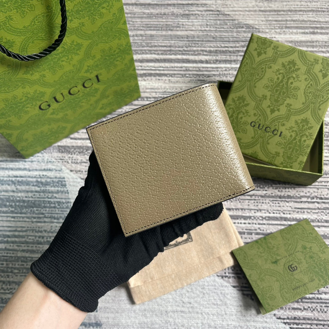 GG Marmont 11 Bifold Wallet In Mocha Brown Calfskin