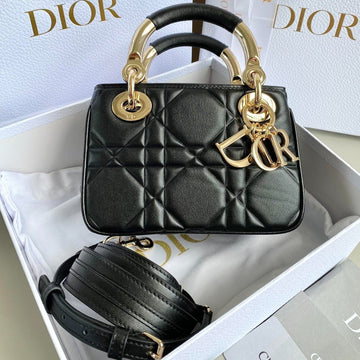 Mini Lady 19 Bag In Black Lambskin