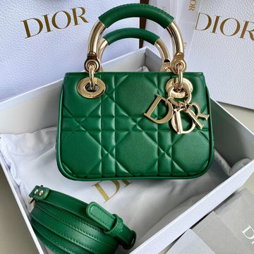Mini Lady 19 In Forest Green Lambskin