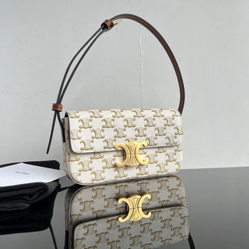 Triomphe 20 White Pattern Calfskin