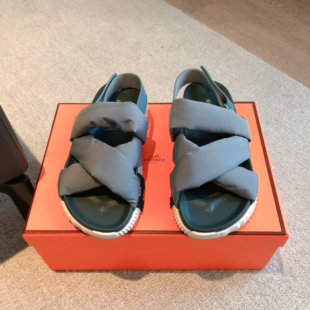 Hm Electric Sandal Coin Fabric And Calfskin