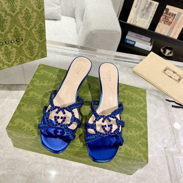 GG Crystal Mid -- Heel Azure Calfskin