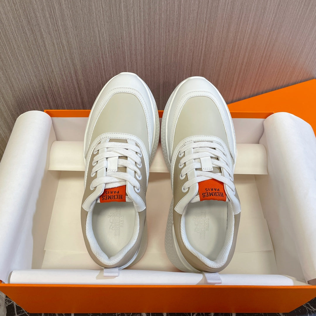 Giga Sneaker Beige Mix White Calfskin