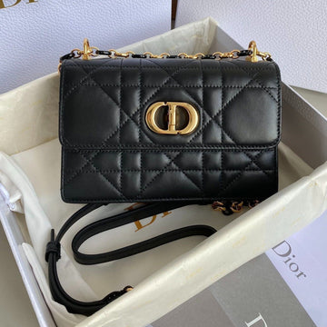 Mini Chain Bag 17 In Black Calfskin