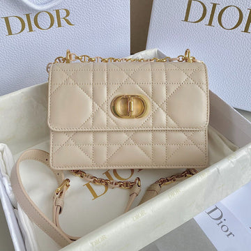 Mini Chain Bag 17 In Beige Calfskin